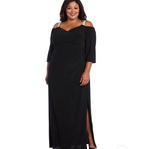 22w black formal dress with rhinestones